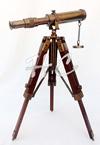 40-inch Clear Coated Solid Floor Standing Brass Harbormaster Telescope on a  Mahogany Tripod with Standard Mount
