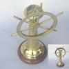 br4832 Brass Ship Wheel Compass