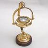 br48415 Solid Brass Gimball Compass Wooden Base