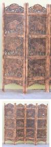 IE78657 CARVED WOODEN SCREEN MDF ELEPHANT