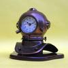 ir5265bIron Diver's Helmet Clock With Wooden Base