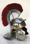 ir80670 Roman Centurian Helmet W Crest Black