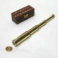 br48521 Solid Brass Pullout Telescope, Wooden Box