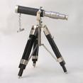 br48540a Telescope and Tripod Pewter Antique Finish Wooden Stand