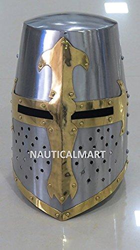 Details about   Medieval Vintage Collectible Crusader Armor Templar knight 18 Gauge Helmet 