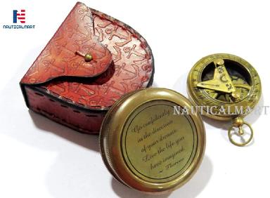 Sundial/Compass Brass Handmade Nautical Sun Dial Clock Travel/Camping Gifts 2020 