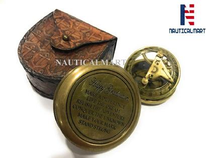 NauticalMart Sundial Compass, Antique Steampunk Brass Sundial