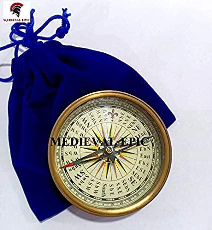 Vintage Military Navigational Marine Brass Compass 2.5 Pocket Antique Device