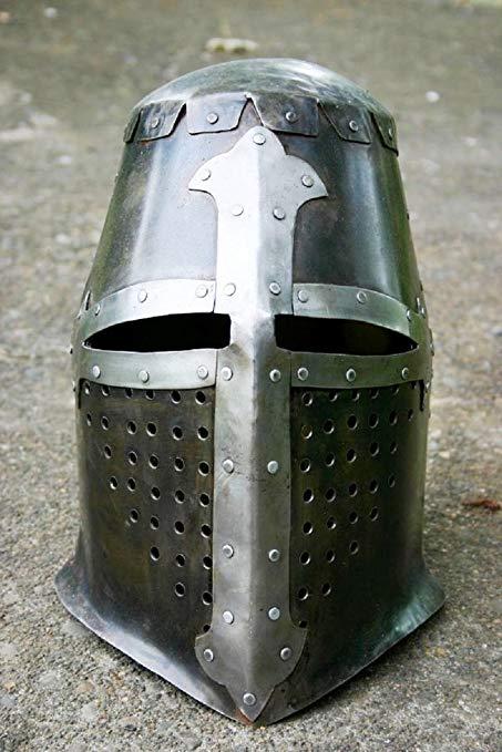 Details about   Medieval Vintage Collectible Crusader Armor Templar knight 18 Gauge Helmet 