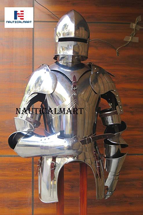 Larp Armor Full Leg Guard Maximilian Suit of Armour Medieval Costume 