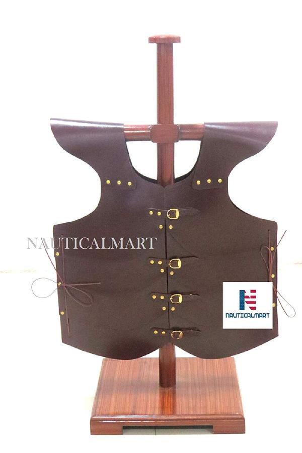 Nautical-Mart The Medieval Knight Genuine 4mm Leather Vest Armor LARP Armor  SCA Armor Medieval Armour Leather Renaissance Jacket